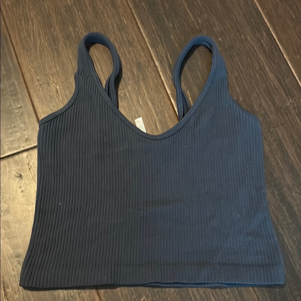 Black Ribbed seamless Crop Tank Top